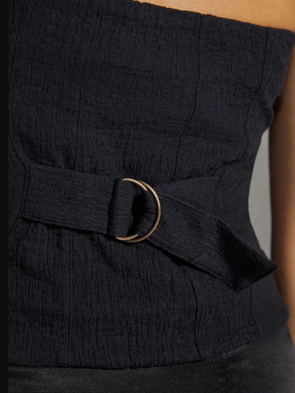 Anthropologie Black Strapless Button-Front Bustier Top - Picture 4 of 6